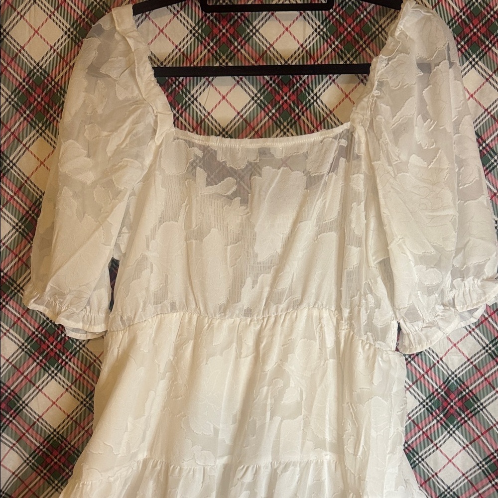 Gardenwed White Sheer Midi Dress - Picture 6 of 8